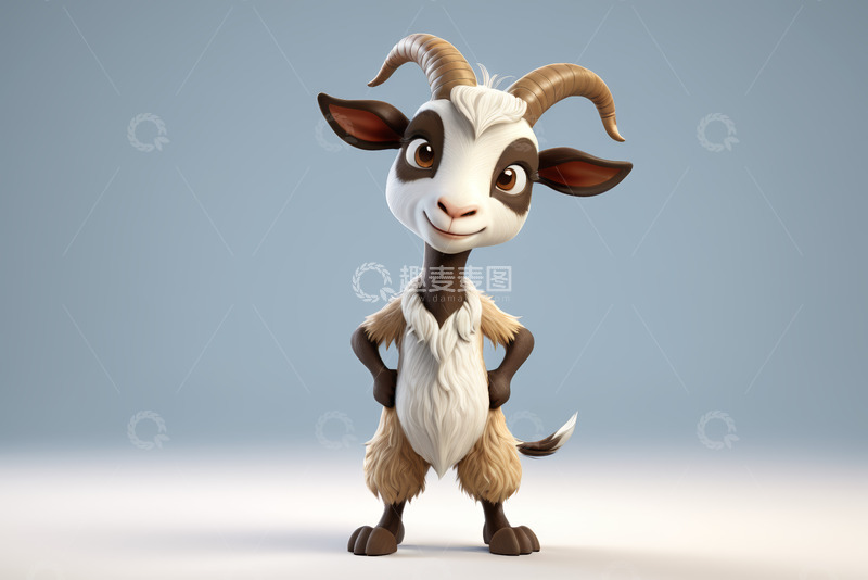 高清大图下载【趣麦麦图】卡通山羊形象素材