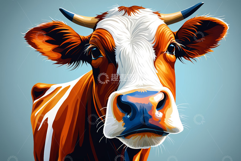 高清大图下载【趣麦麦图】奶牛特写素材