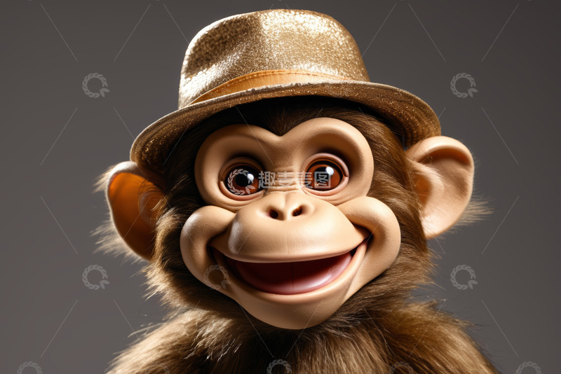 高清大图下载【趣麦麦图】戴帽猴子特写