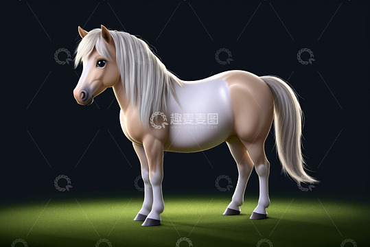 卡通风格站立的马素材