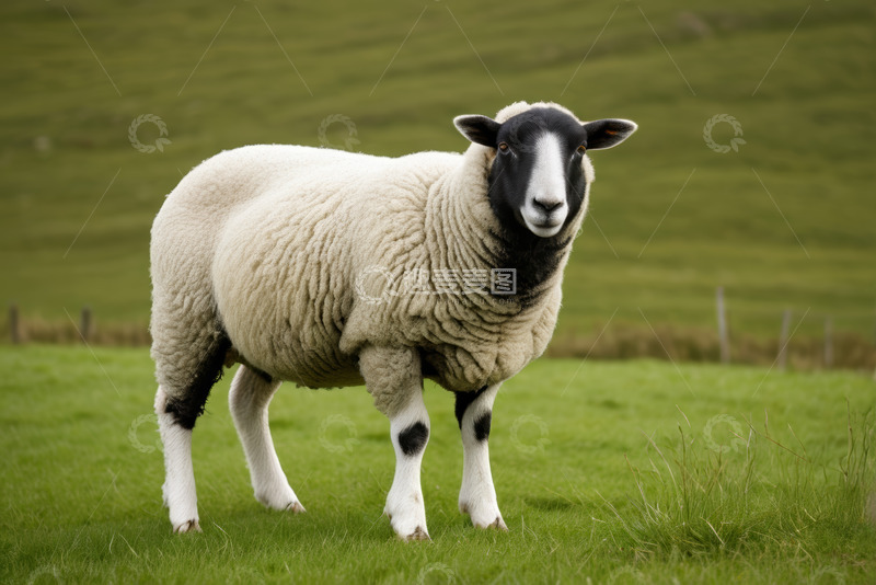 高清大图下载【趣麦麦图】草地上站立的绵羊