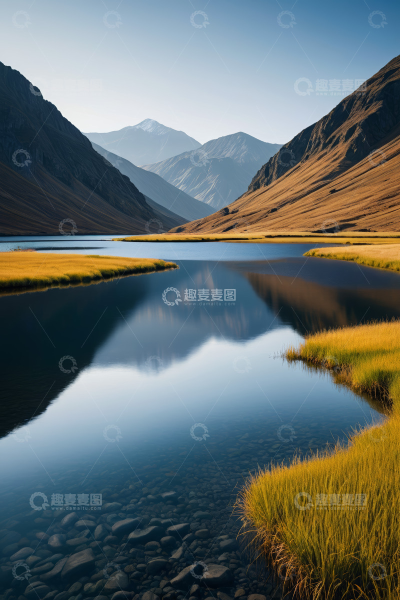 高清大图下载【趣麦麦图】山谷湖泊自然风光