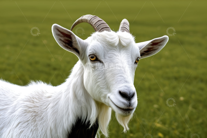 高清大图下载【趣麦麦图】草地上的山羊特写