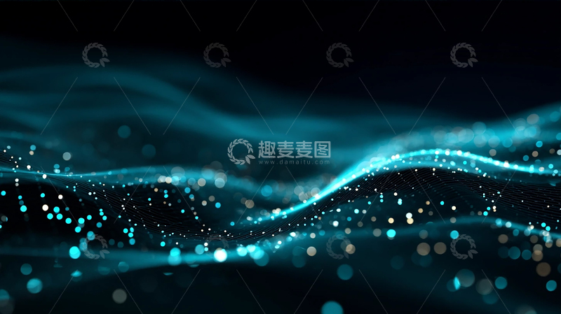 高清大图下载【趣麦麦图】蓝色光波动态流动