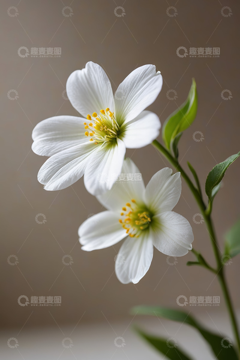 高清大图下载【趣麦麦图】微距特写白色花朵