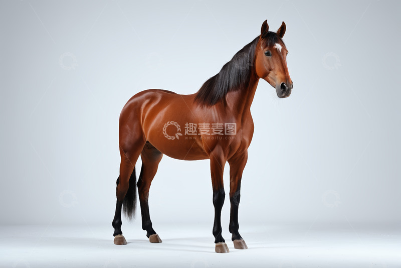 高清大图下载【趣麦麦图】棕色骏马静态特写