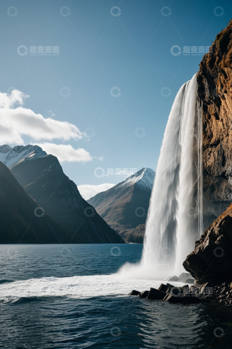 高清大图下载【趣麦麦图】高山瀑布自然景观