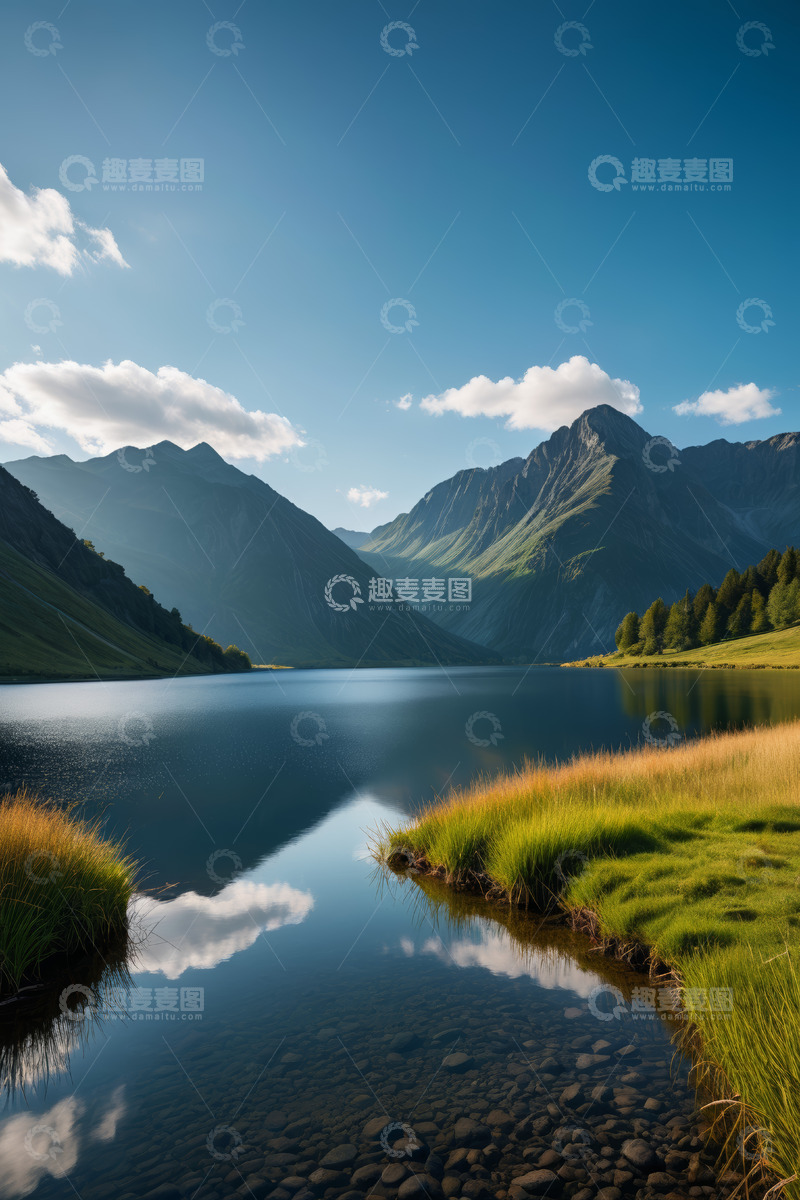 高清大图下载【趣麦麦图】山间湖泊自然风光