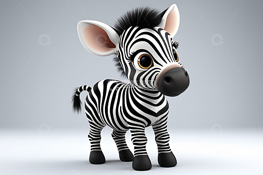 可爱卡通斑马形象素材