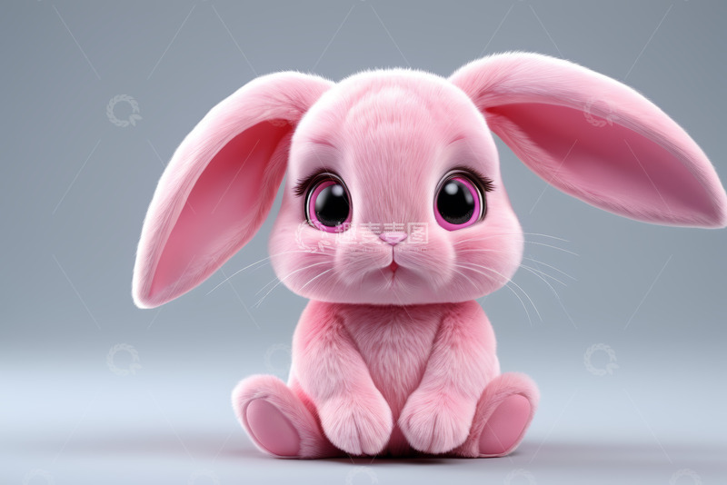 高清大图下载【趣麦麦图】可爱粉色兔子特写
