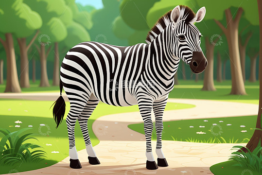 森林中站立的斑马