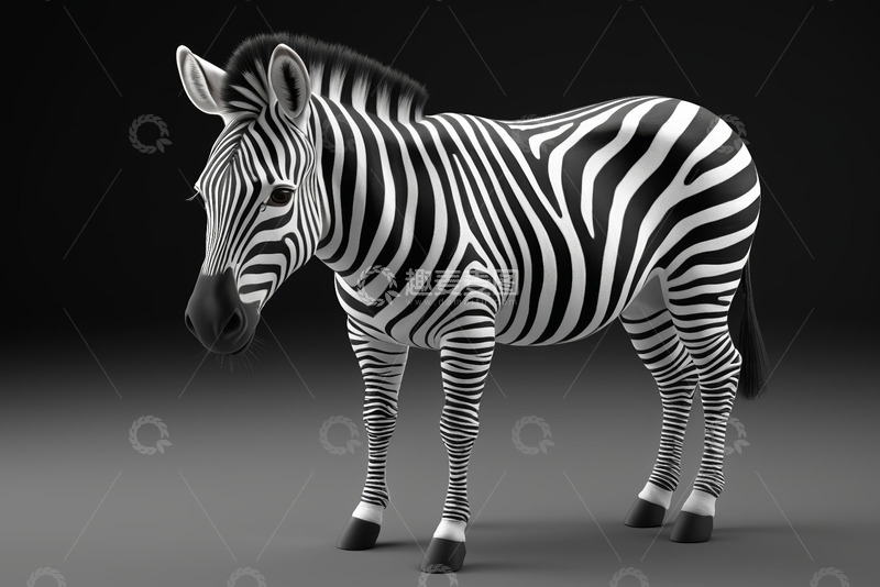 高清大图下载【趣麦麦图】站立斑马特写素材