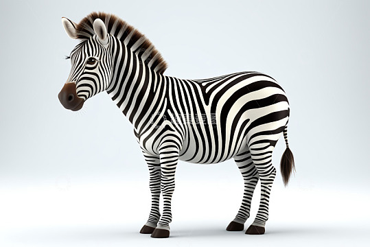站立的斑马3D模型