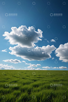 蓝天绿地自然风光全景