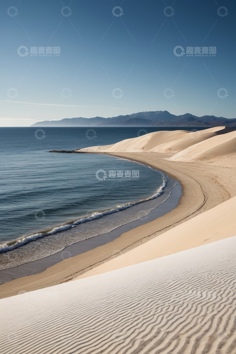 高清大图下载【趣麦麦图】海边沙丘与海洋风景