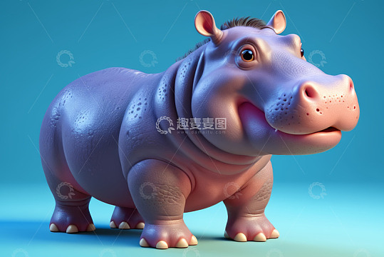 卡通河马动画形象