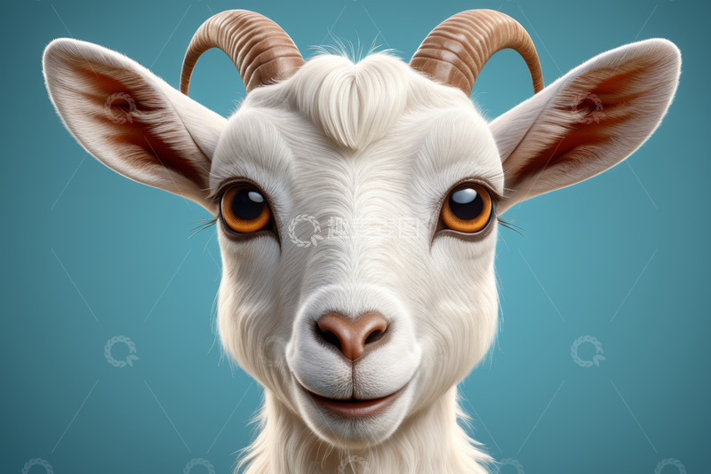 高清大图下载【趣麦麦图】可爱山羊特写素材
