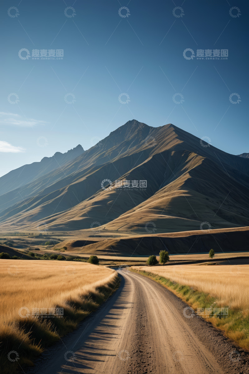 高清大图下载【趣麦麦图】山间旷野中的蜿蜒土路