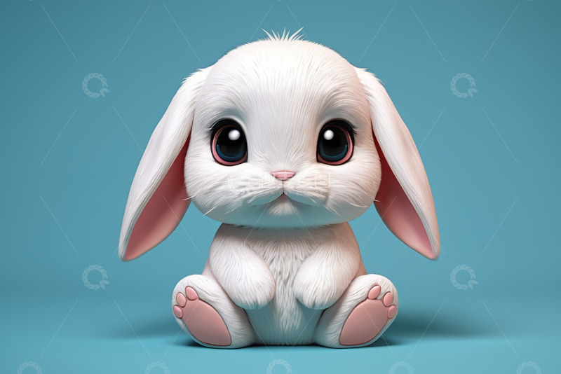 高清大图下载【趣麦麦图】可爱卡通白兔形象素材