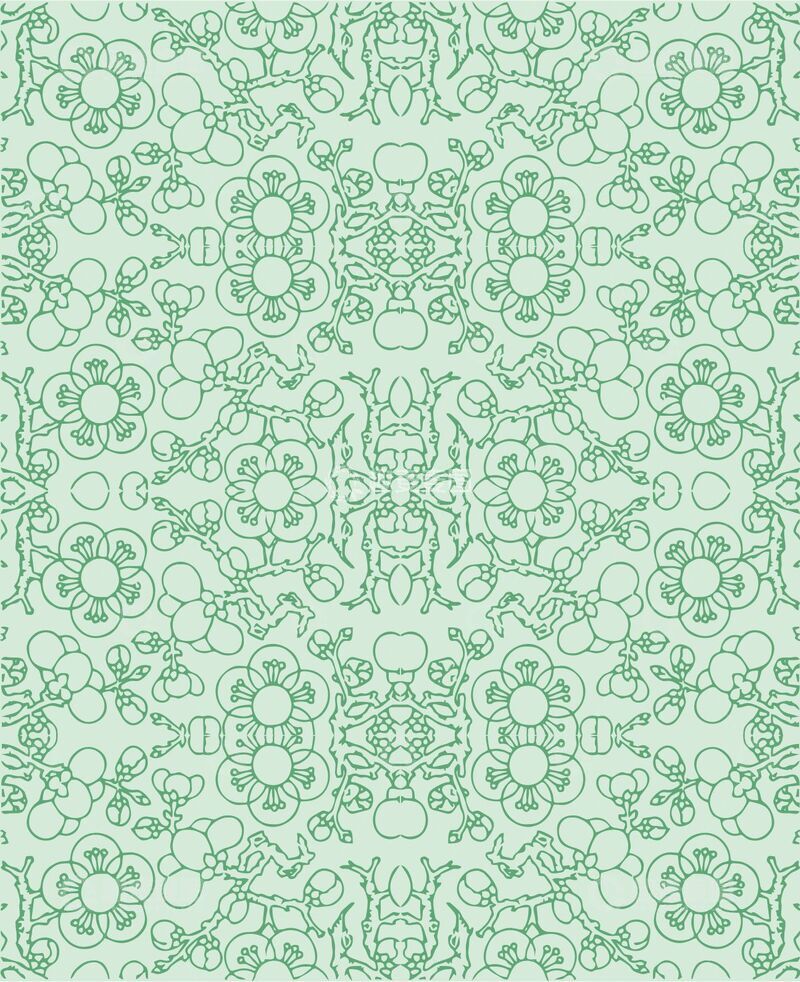 源文件下载【趣麦麦图】-梅花纹01绿色花纹图案装饰设计素材