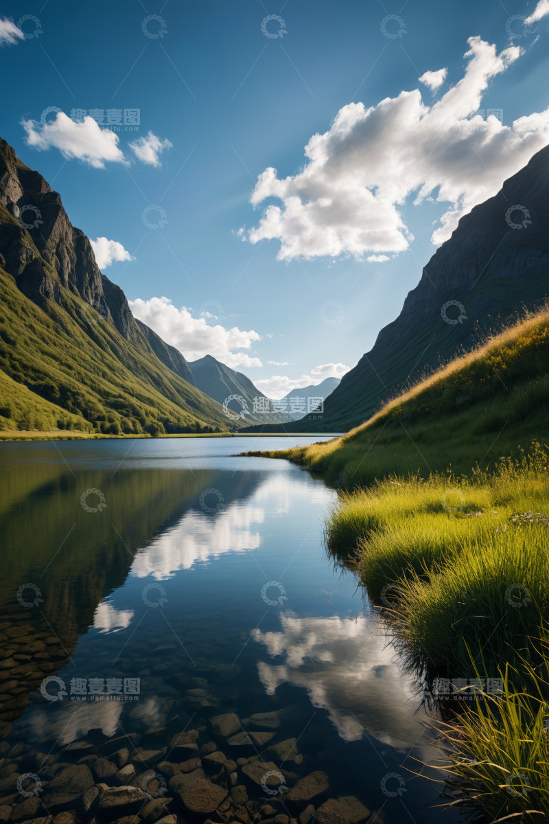 高清大图下载【趣麦麦图】山间湖泊自然风光