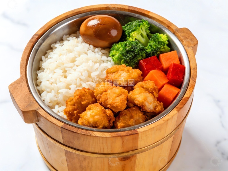 高清大图下载【趣麦麦图】炸酥肉木桶饭