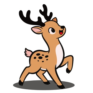 卡通可爱小鹿插画设计素材