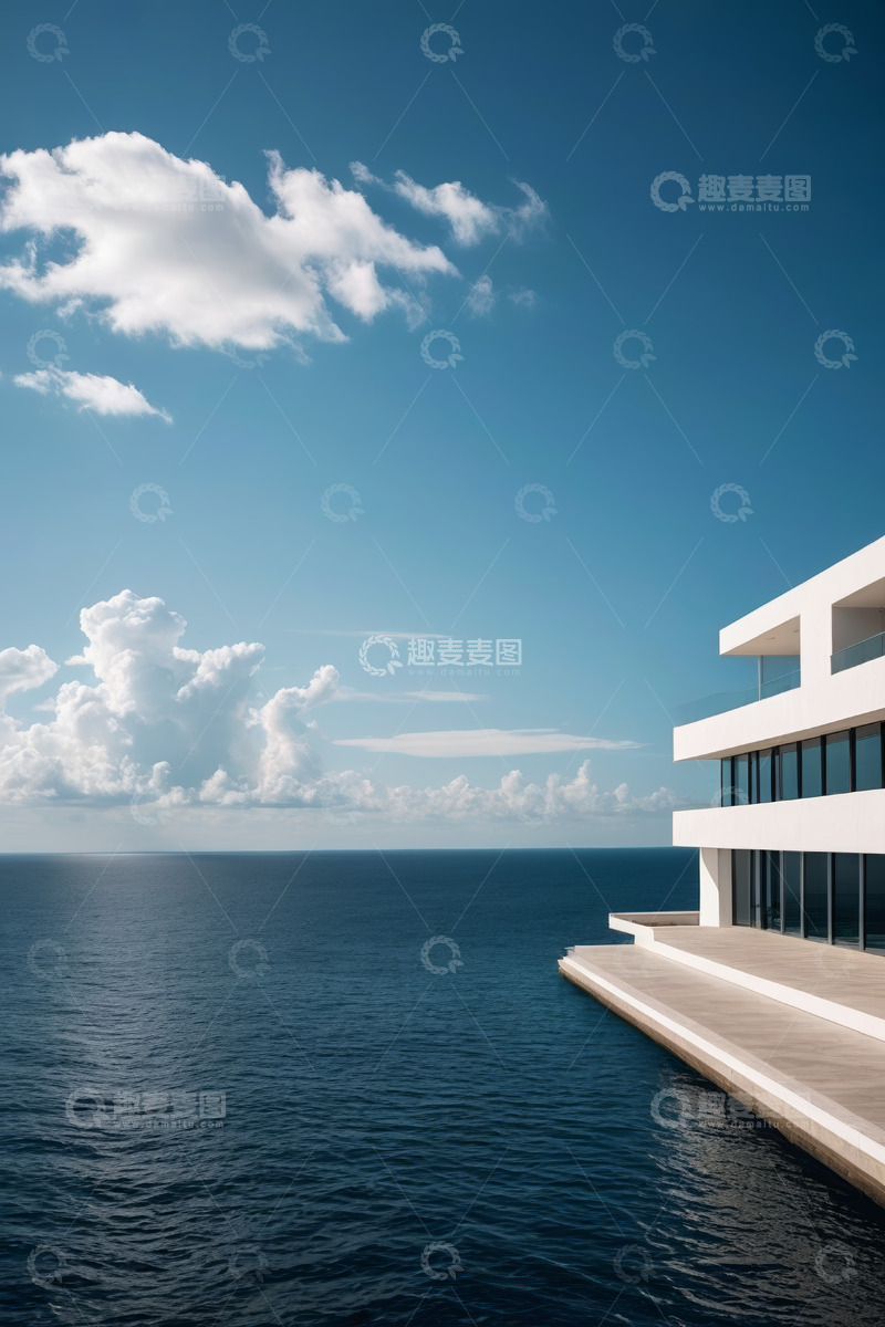 高清大图下载【趣麦麦图】海边现代建筑与海景