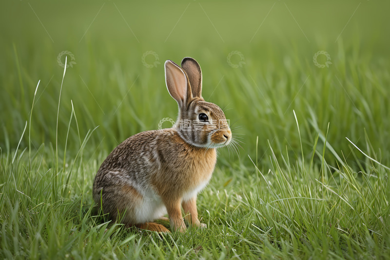 高清大图下载【趣麦麦图】草地上的兔子特写