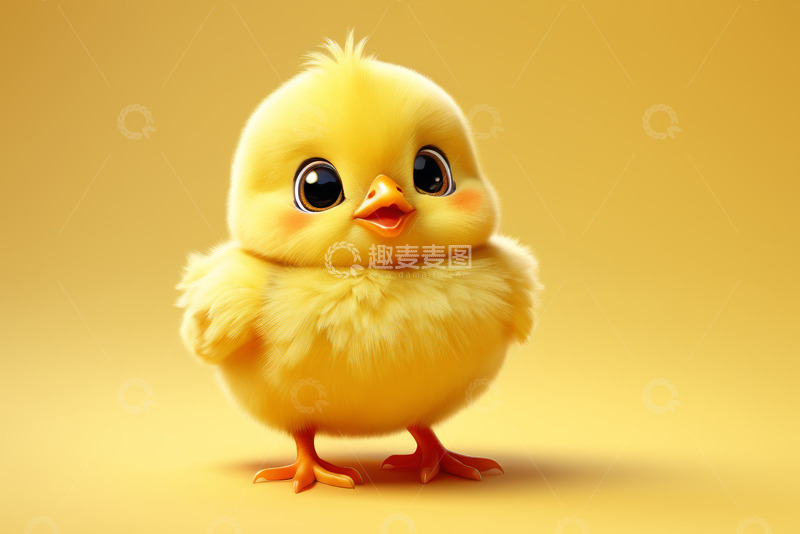 高清大图下载【趣麦麦图】可爱黄色小鸡萌态特写