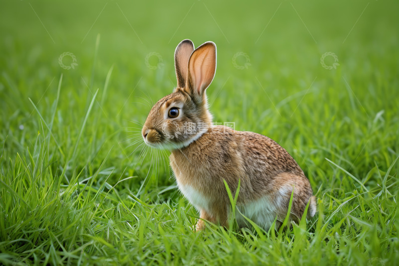 高清大图下载【趣麦麦图】草地上的兔子特写