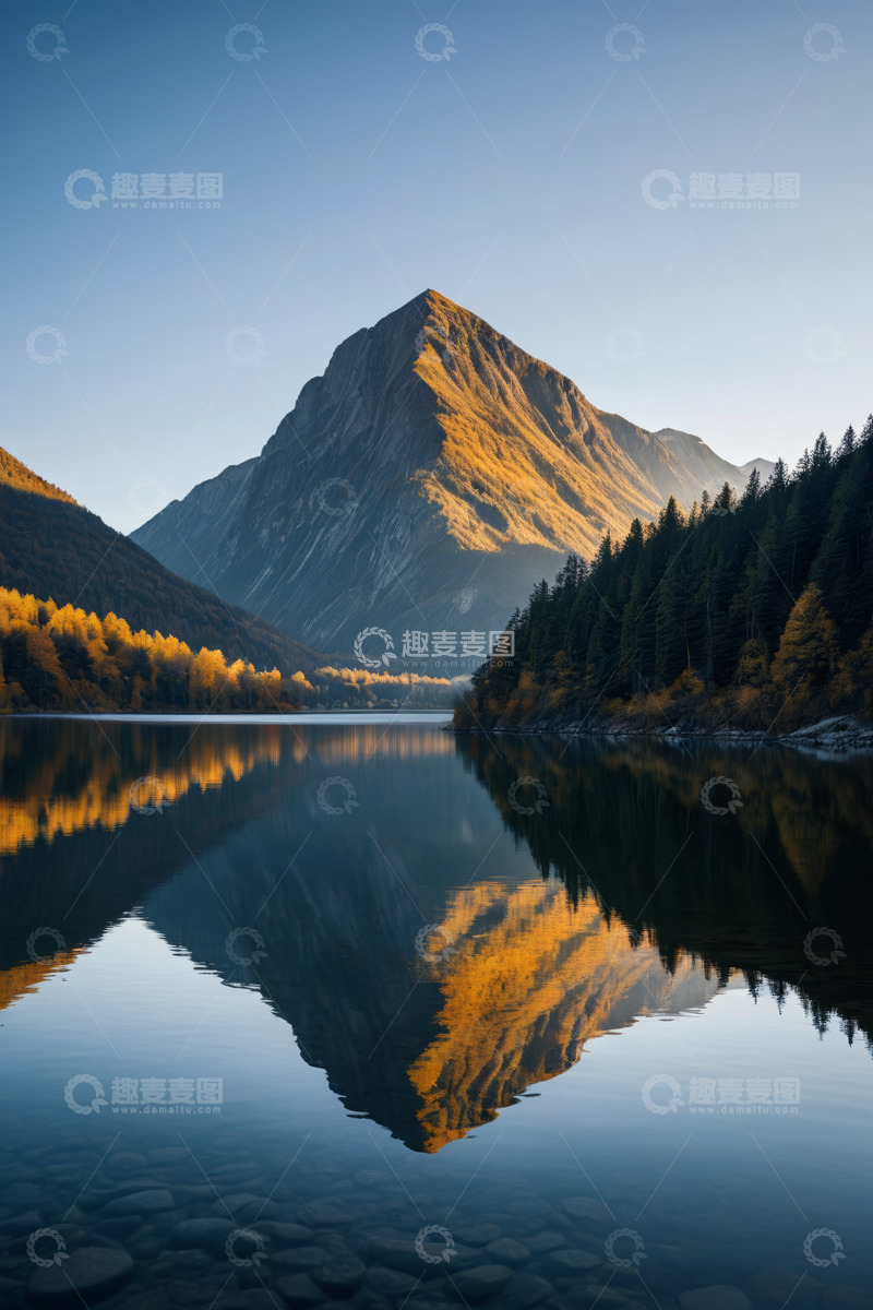 高清大图下载【趣麦麦图】山间湖泊与倒影自然风光