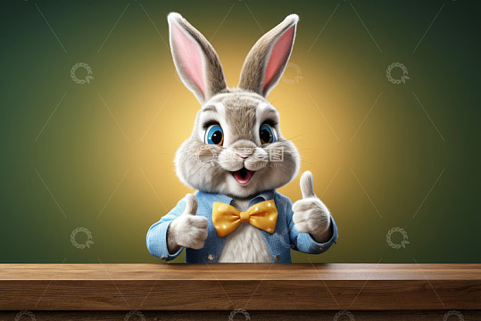 动画兔子竖大拇指形象素材