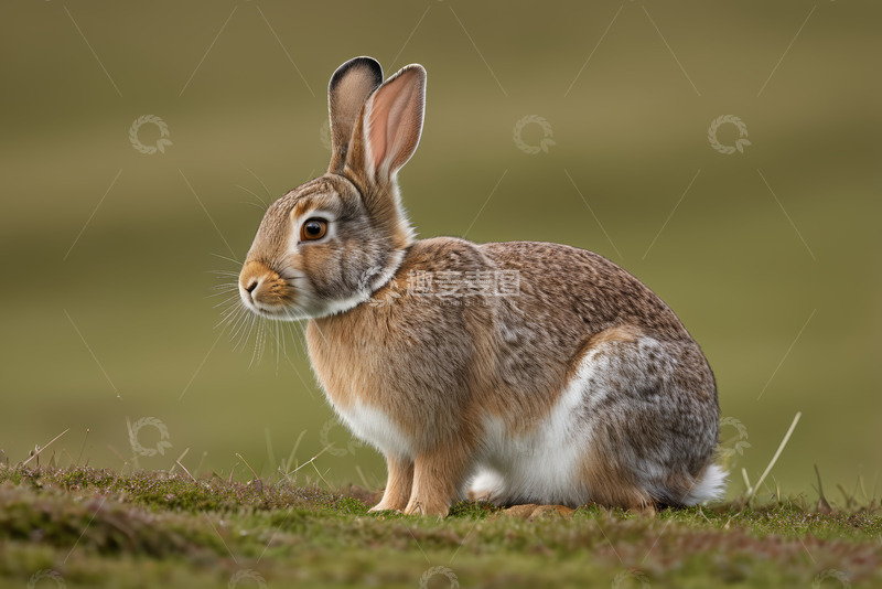 高清大图下载【趣麦麦图】草地上的野兔特写