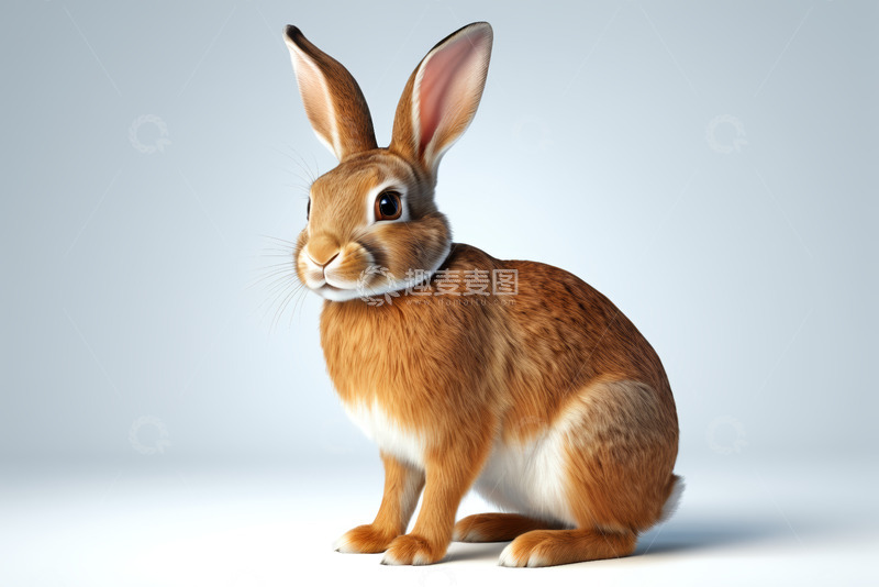 高清大图下载【趣麦麦图】坐立的棕色兔子