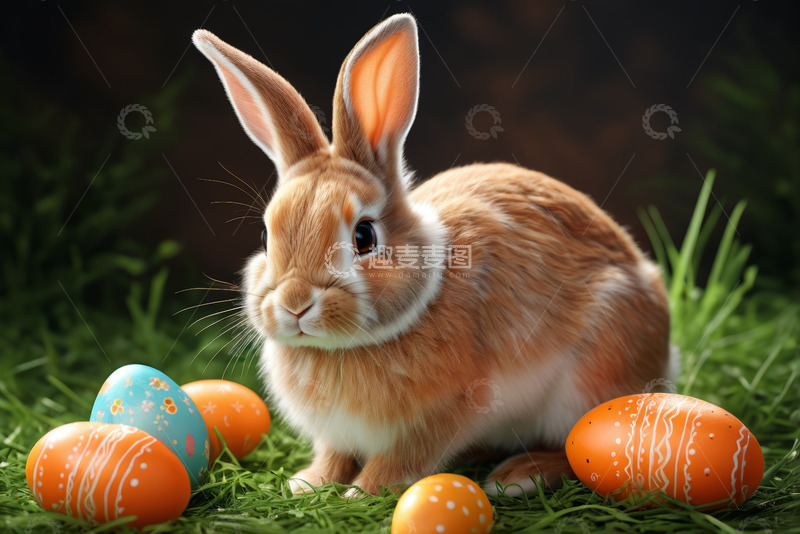 高清大图下载【趣麦麦图】复活节兔子与彩蛋