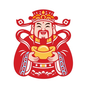 传统财神插画设计元素