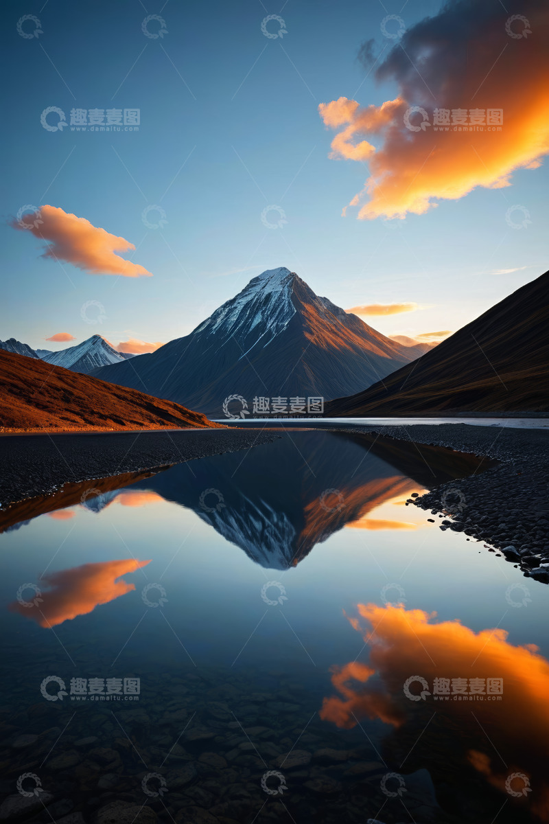 高清大图下载【趣麦麦图】雪山湖泊自然风光