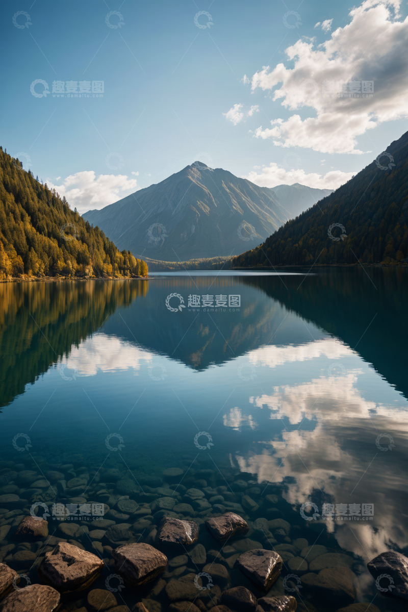 高清大图下载【趣麦麦图】山间湖泊自然风光