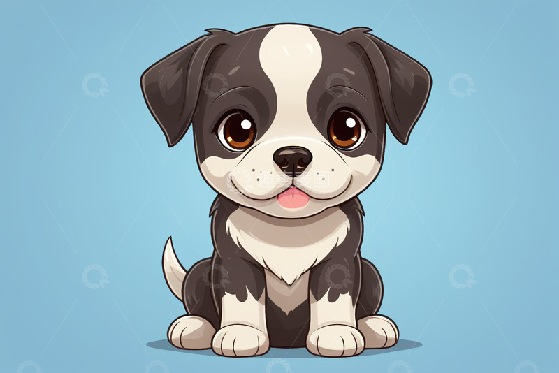 高清大图下载【趣麦麦图】可爱卡通小狗肖像