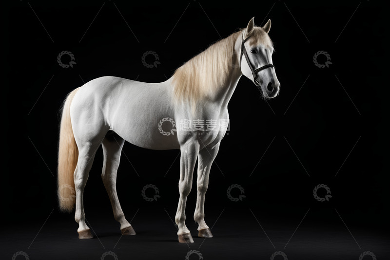 高清大图下载【趣麦麦图】白色骏马静态写真