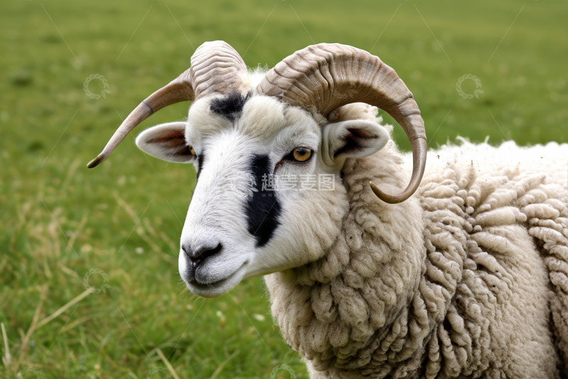 高清大图下载【趣麦麦图】长角绵羊特写