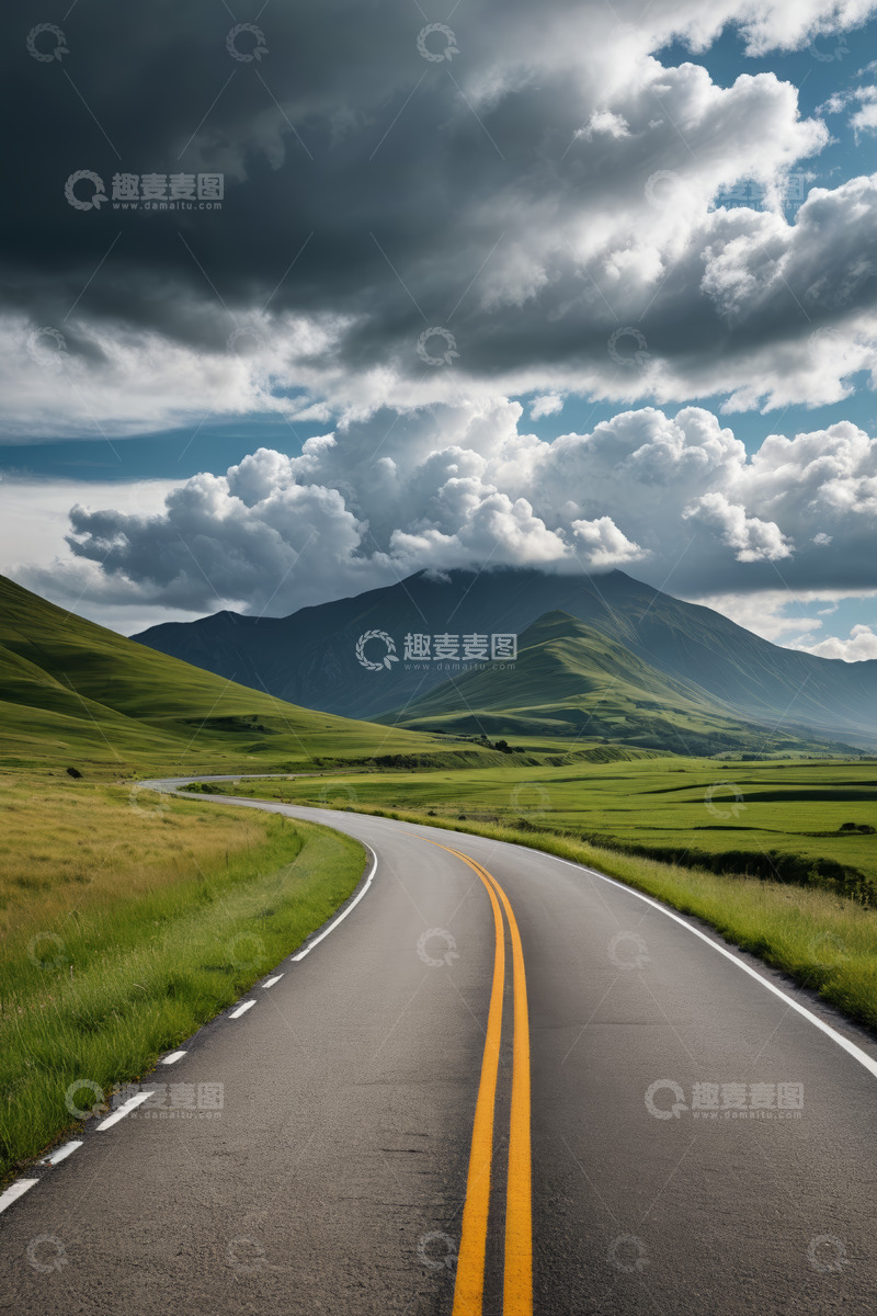 高清大图下载【趣麦麦图】草原公路自然风光