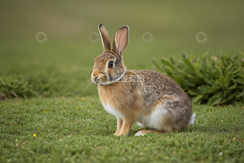 高清大图下载【趣麦麦图】草地上的兔子特写