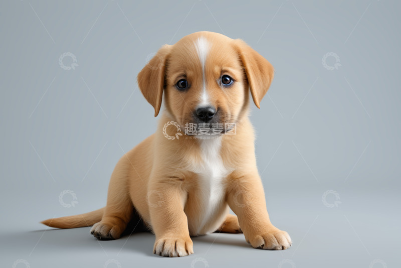 高清大图下载【趣麦麦图】可爱小狗正坐特写