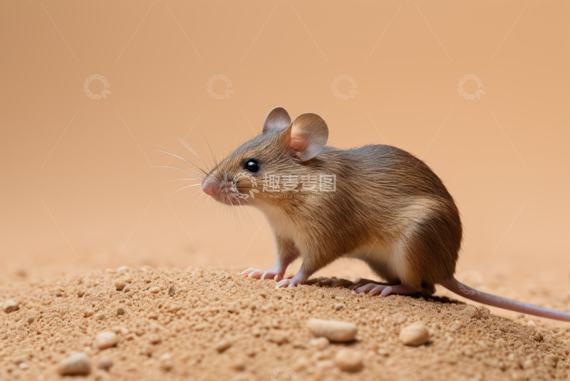 高清大图下载【趣麦麦图】沙地上的啮齿动物特写