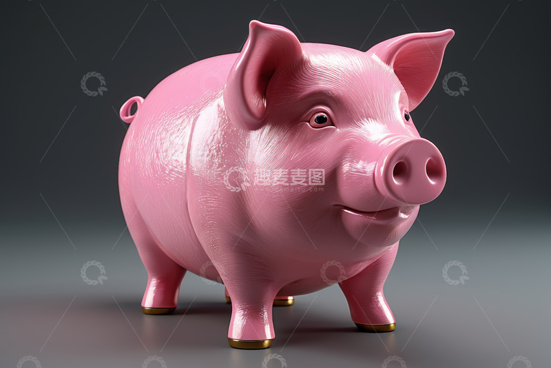 高清大图下载【趣麦麦图】粉色卡通小猪3D模型