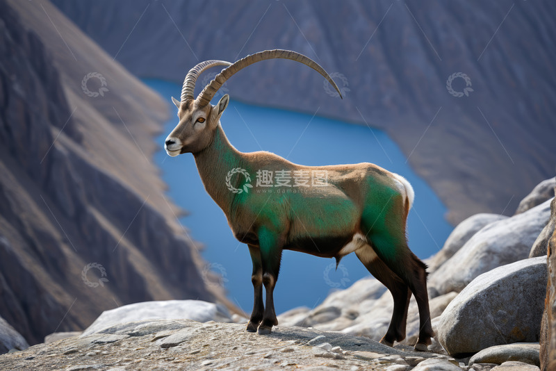 高清大图下载【趣麦麦图】山间岩羊站立姿态