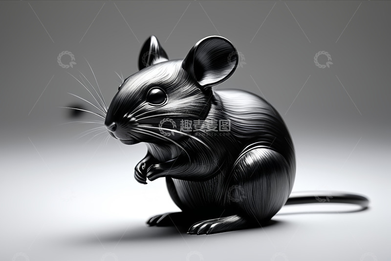 高清大图下载【趣麦麦图】金属质感老鼠特写素材