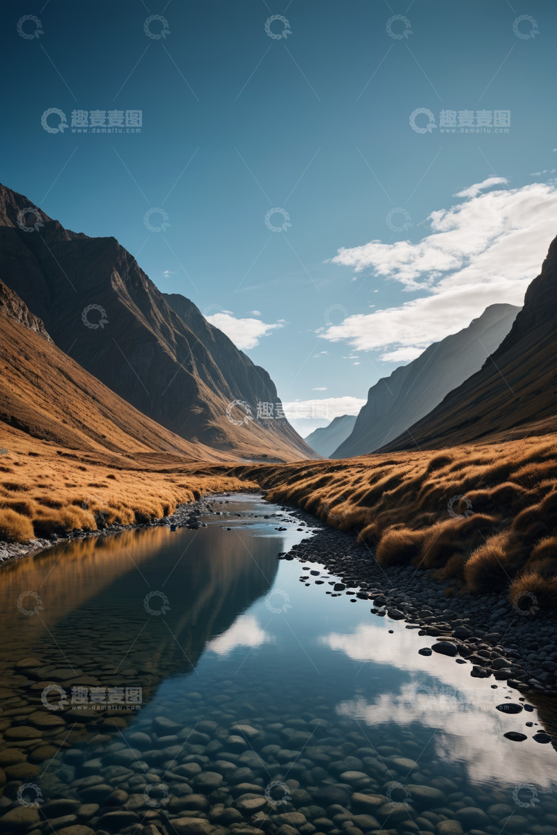 高清大图下载【趣麦麦图】山间河流自然风光